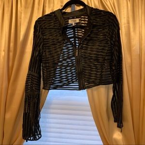 Black cropped mesh jacket